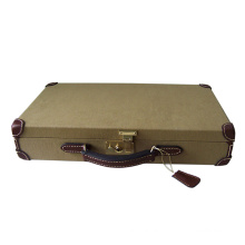 Genuine leather and canvas hard tool case ,tool carrying case